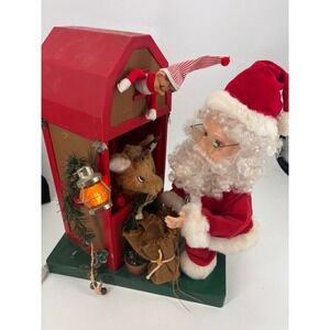 Santa's Best 20" tall Animated Feeding Rudolph Reindeer Stable‎ Display 1994